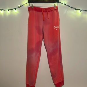 Nike Kid’s extra large sweatpants. Pink and purple tie-dye colored